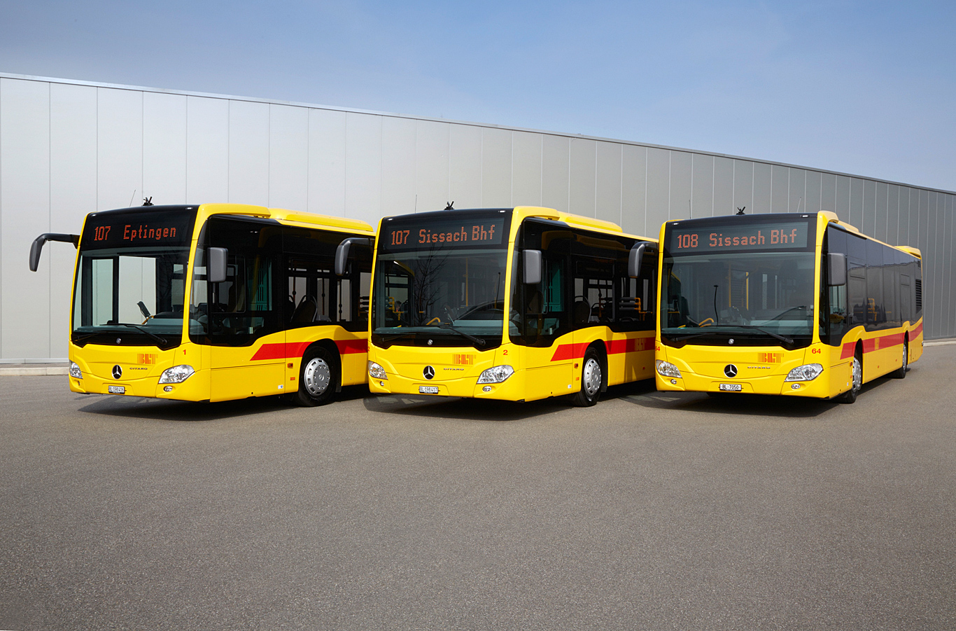 Neun Citaro-Solobusse nach Abgasstufe Euro VI in der Schweiz an BLT Baselland Transport AG übergeben